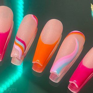 Pink Swirl Set | The Nail Plug MI Luxury Press On Nail Set | @thenailplugmi